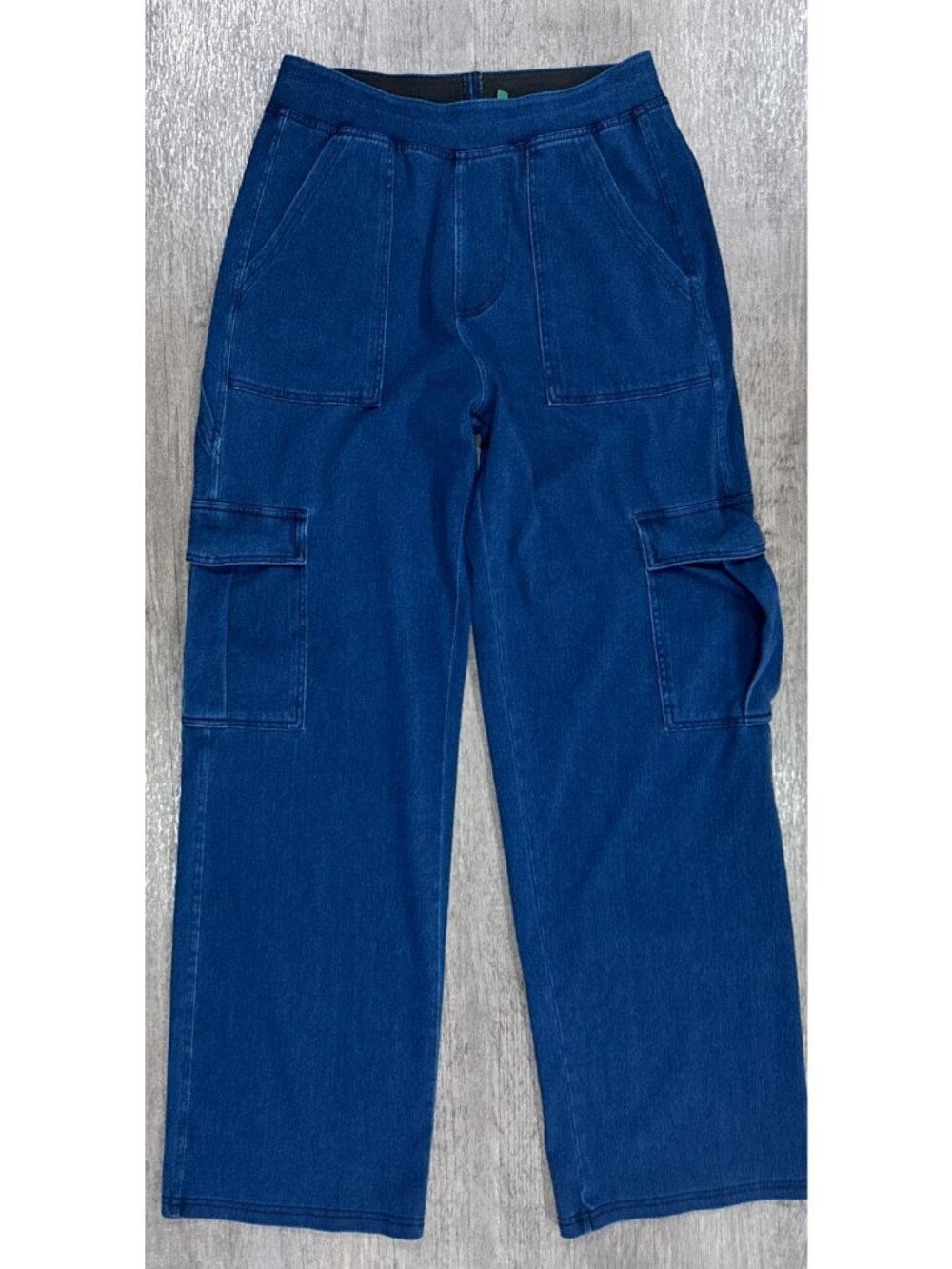 Halara Flex™ Mid Rise Pockets Straight Leg Casual Cargo Jeans Dark Blue Medium